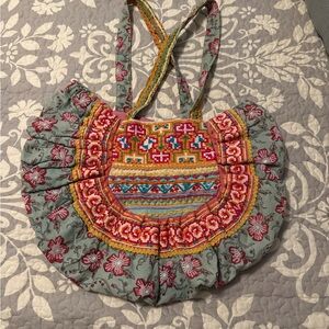 NEST VINTAGE HMONG TEXTILE HALF MOON TOTE